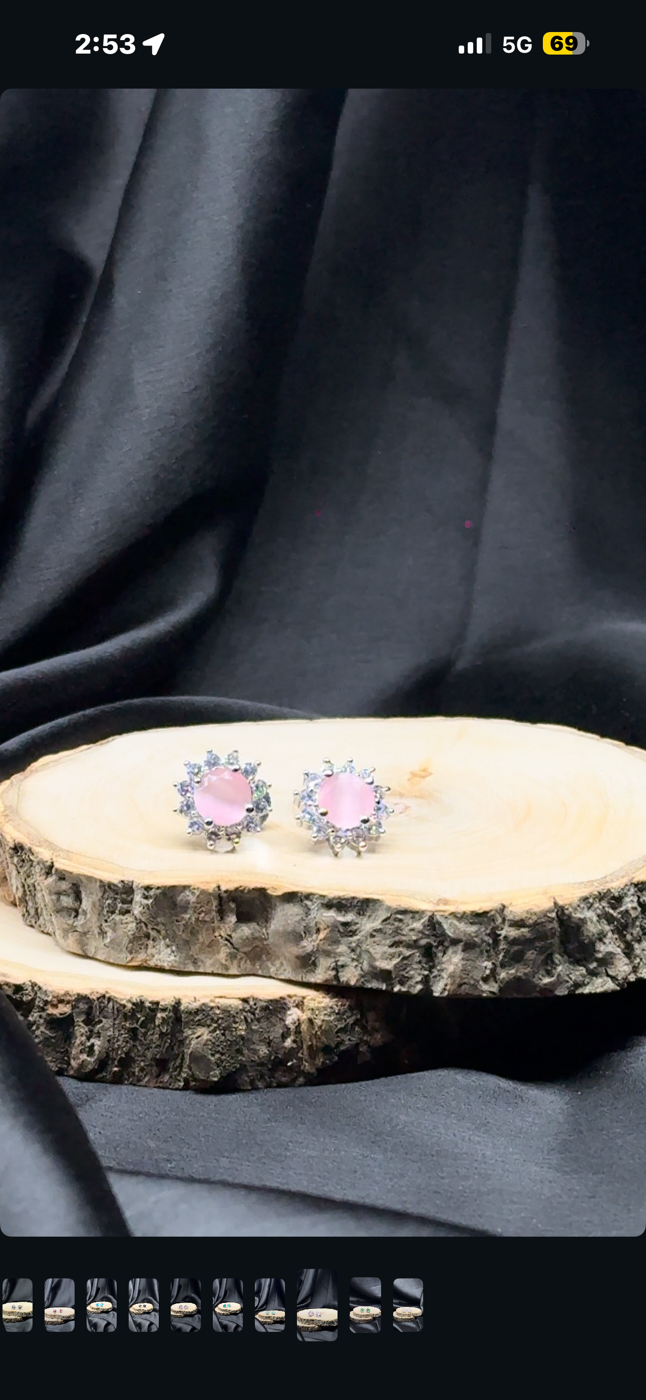 Blush Pink Floral Pearl Chain Statement Earrings