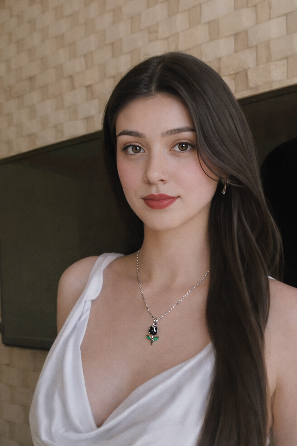 Midnight Bloom Tulip Pendant Necklace