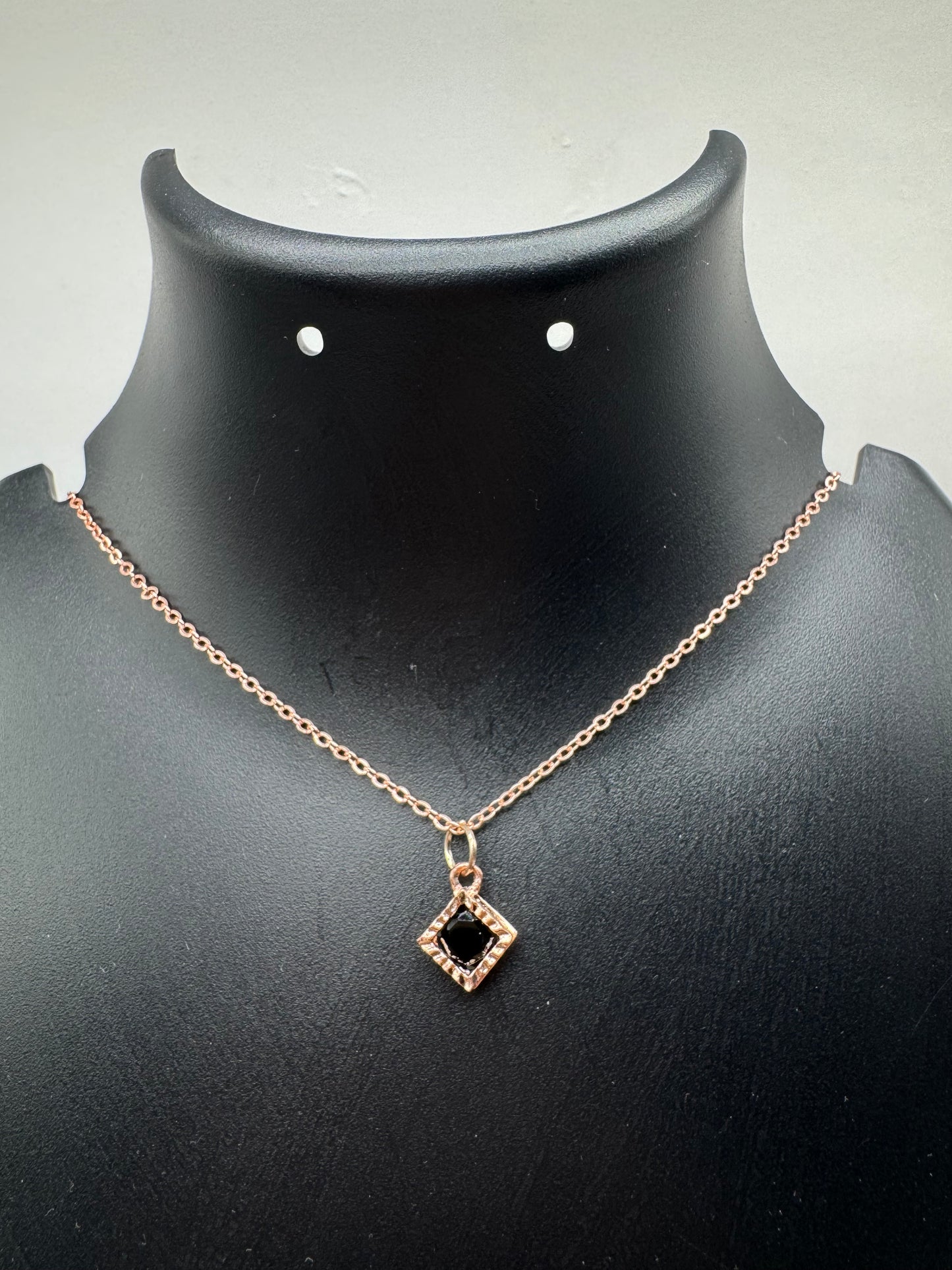 Midnight Sapphire Square Pendant Necklace