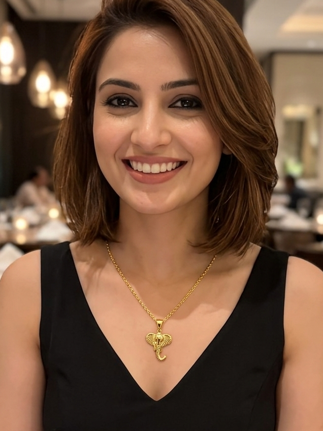 Golden Elephant Pendant Necklace – Elegant Symbol of Strength & Grace