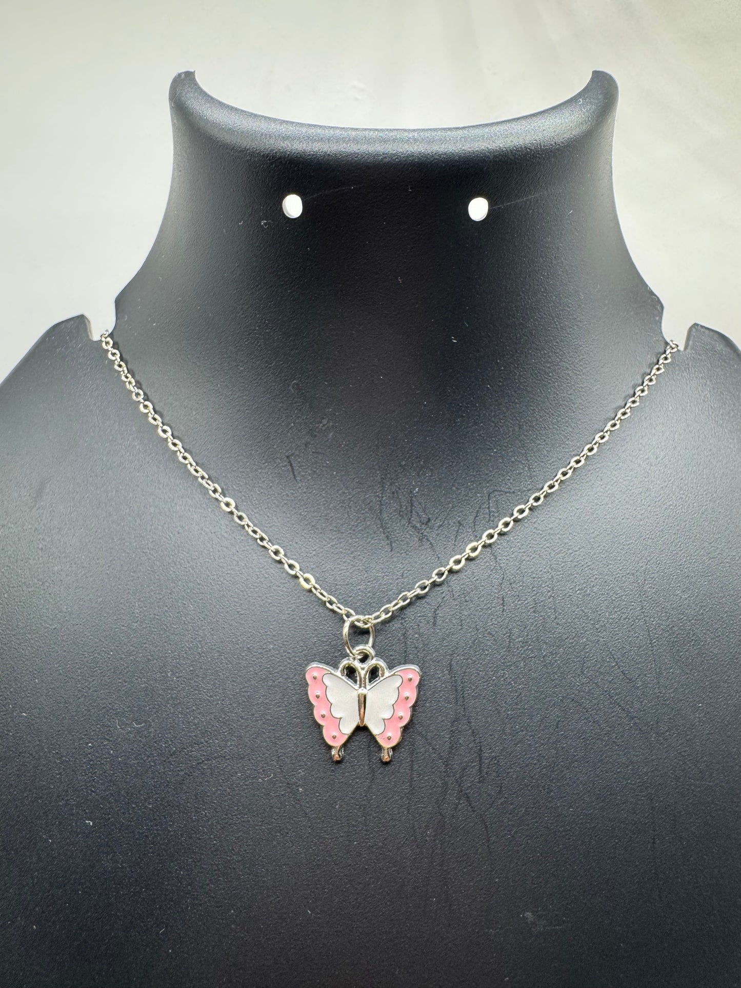 Blush Wings Butterfly Pendant Necklace