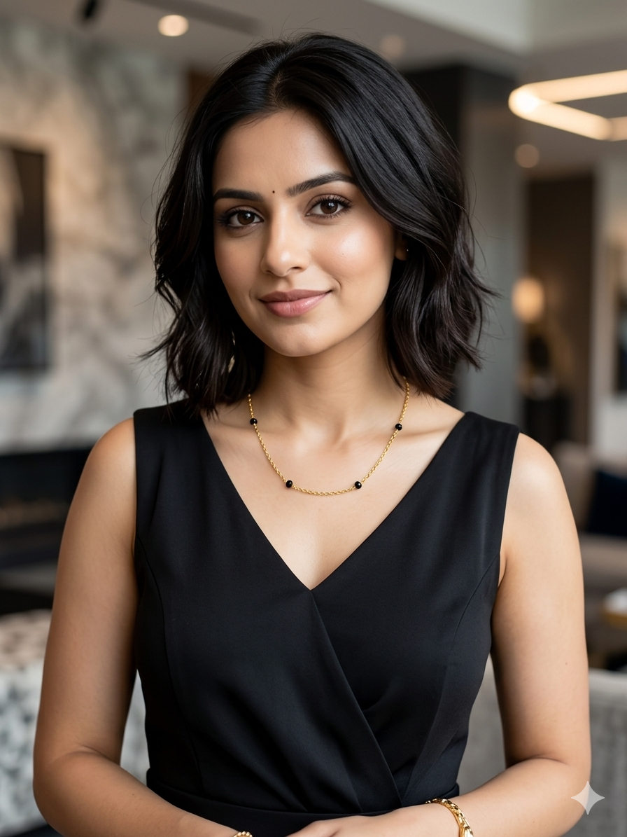 Black Bead Charm Necklace – Elegant Minimal Statement