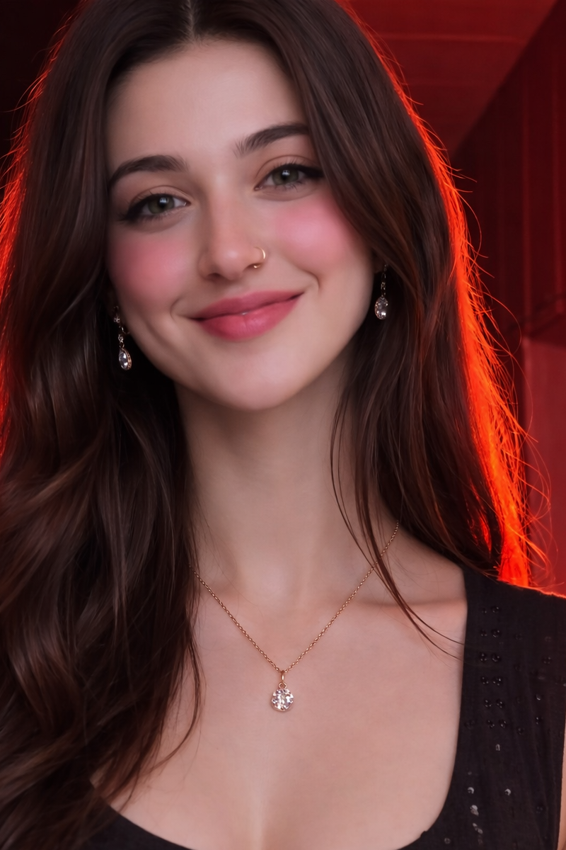 Crystal Bloom Round Pendant Necklace