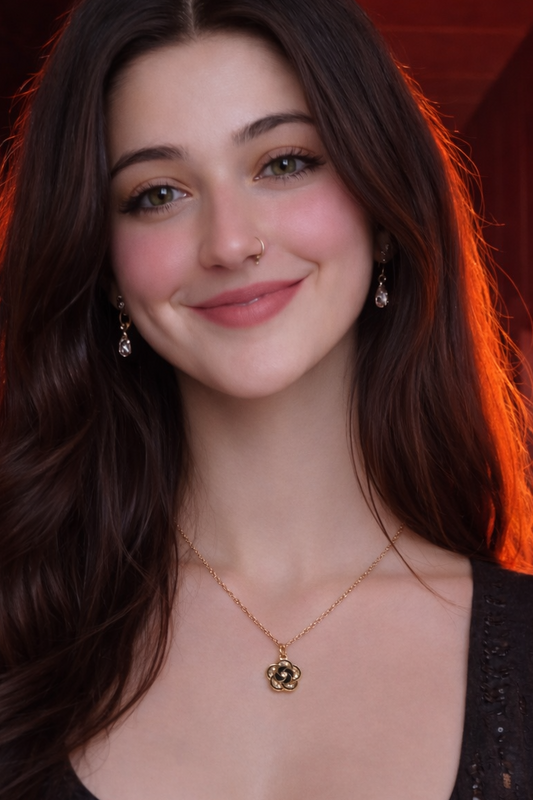 Golden Clover Charm Pendant Necklace
