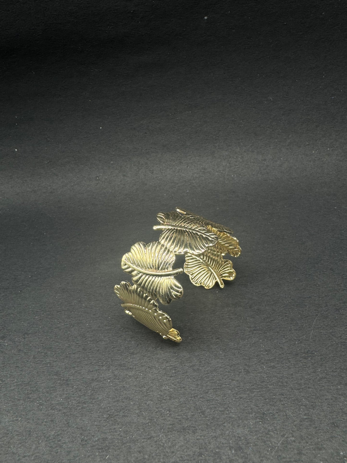 Elegant Gold Leaf Cuff Bracelet for Women – Designer Statement Bracelet