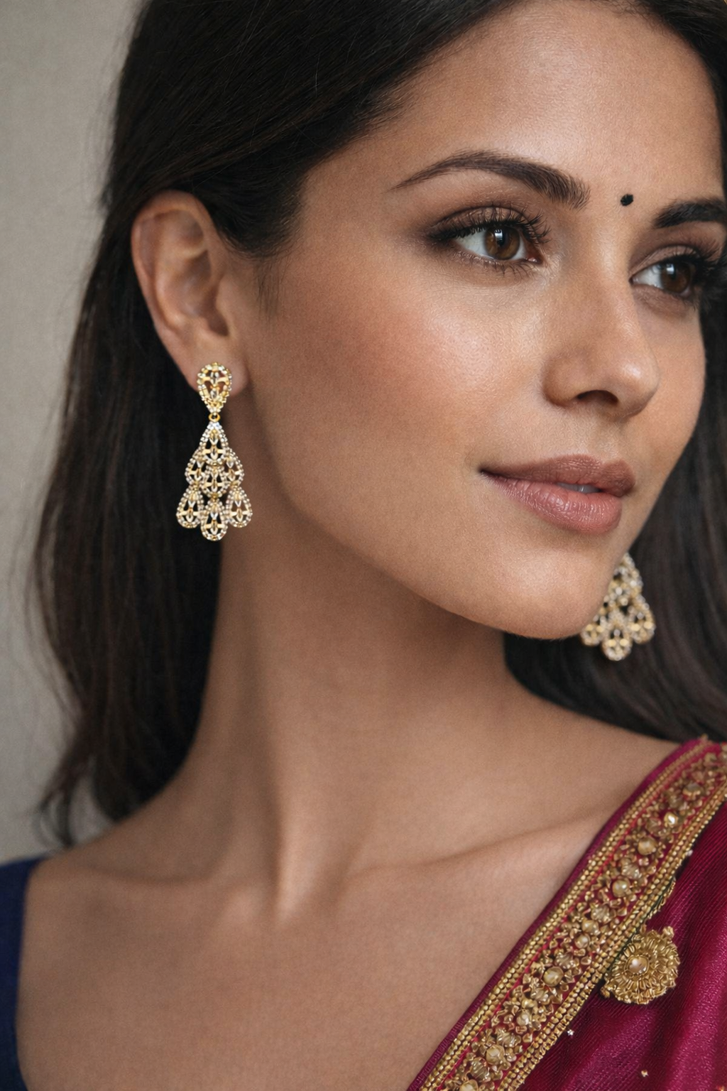 Golden Filigree Cascade Drop Earrings
