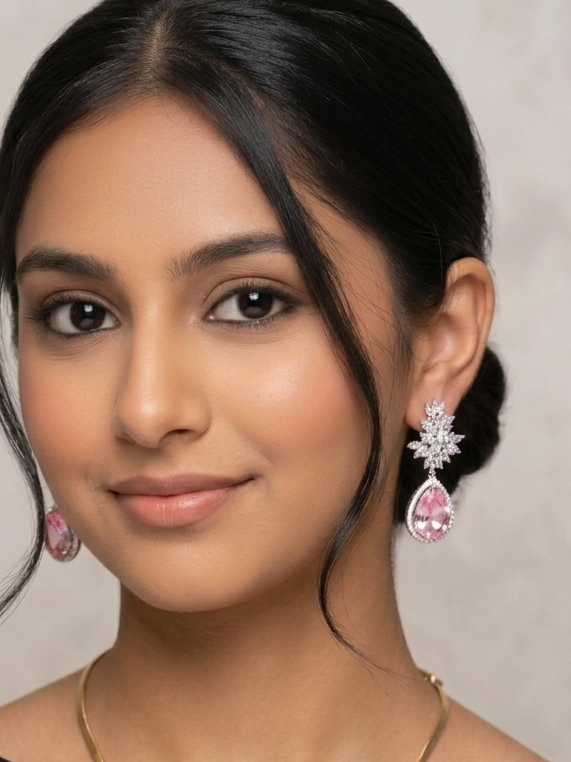 Blush Star Pink Drop Diamond Earrings