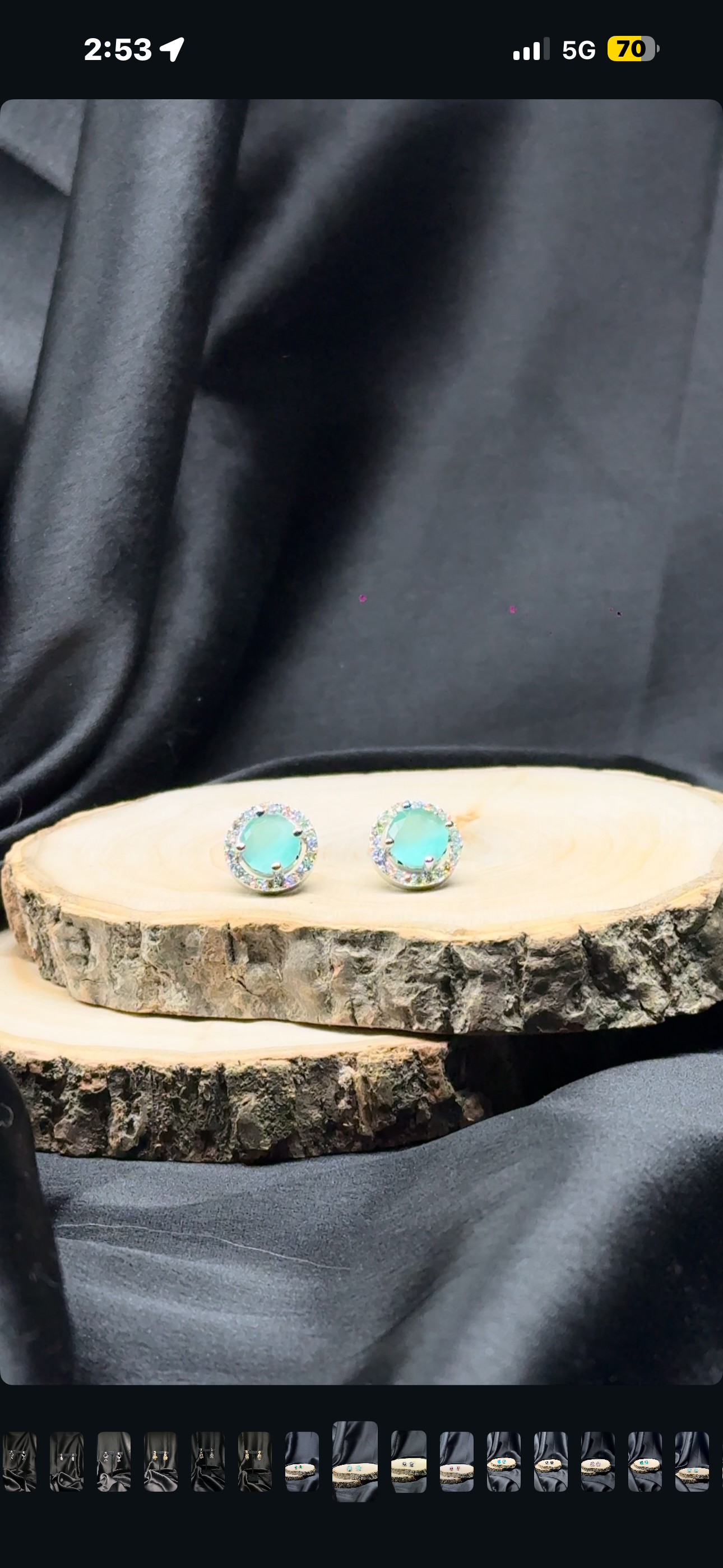 Elegant Mint Halo Stud Earrings