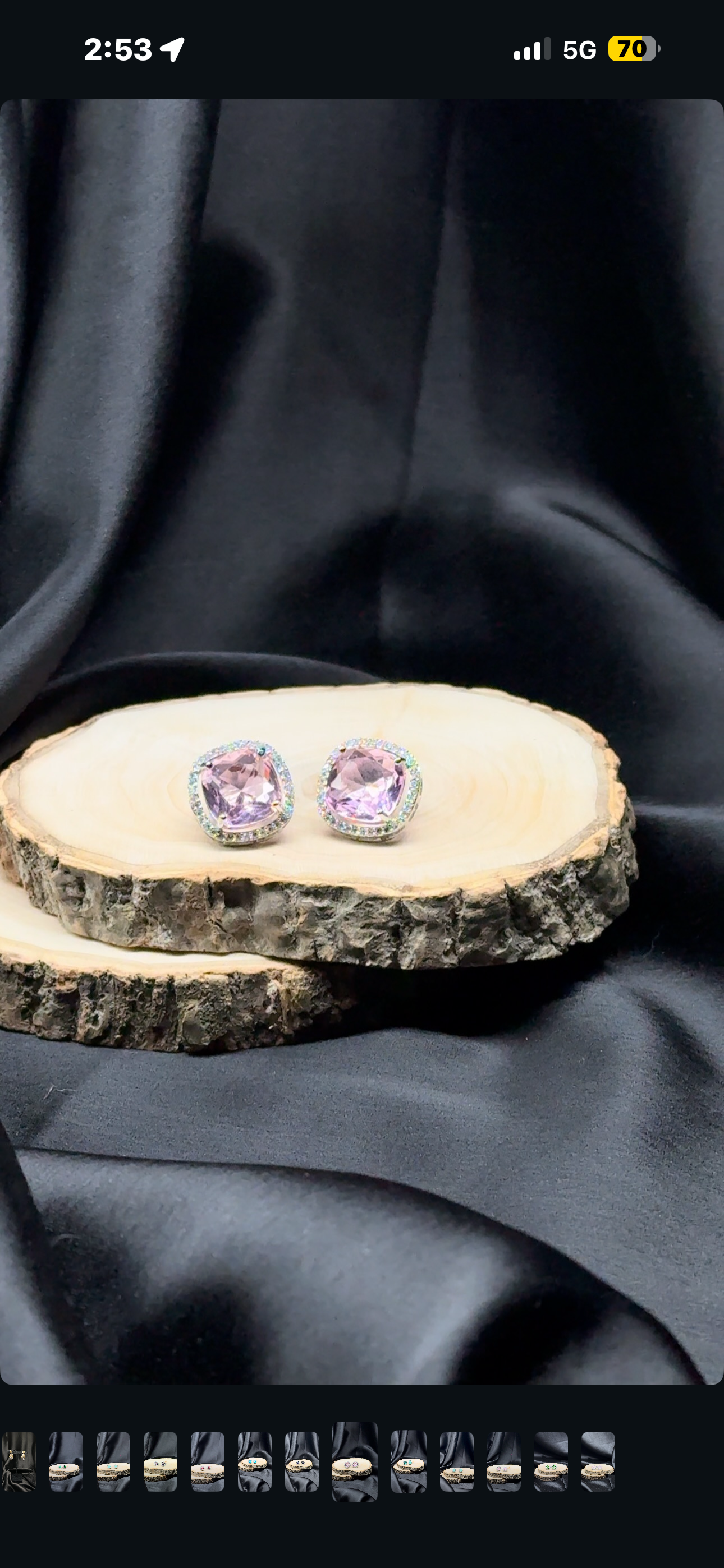 Lavender Sparkle Cushion-Cut Stud Earrings ✨