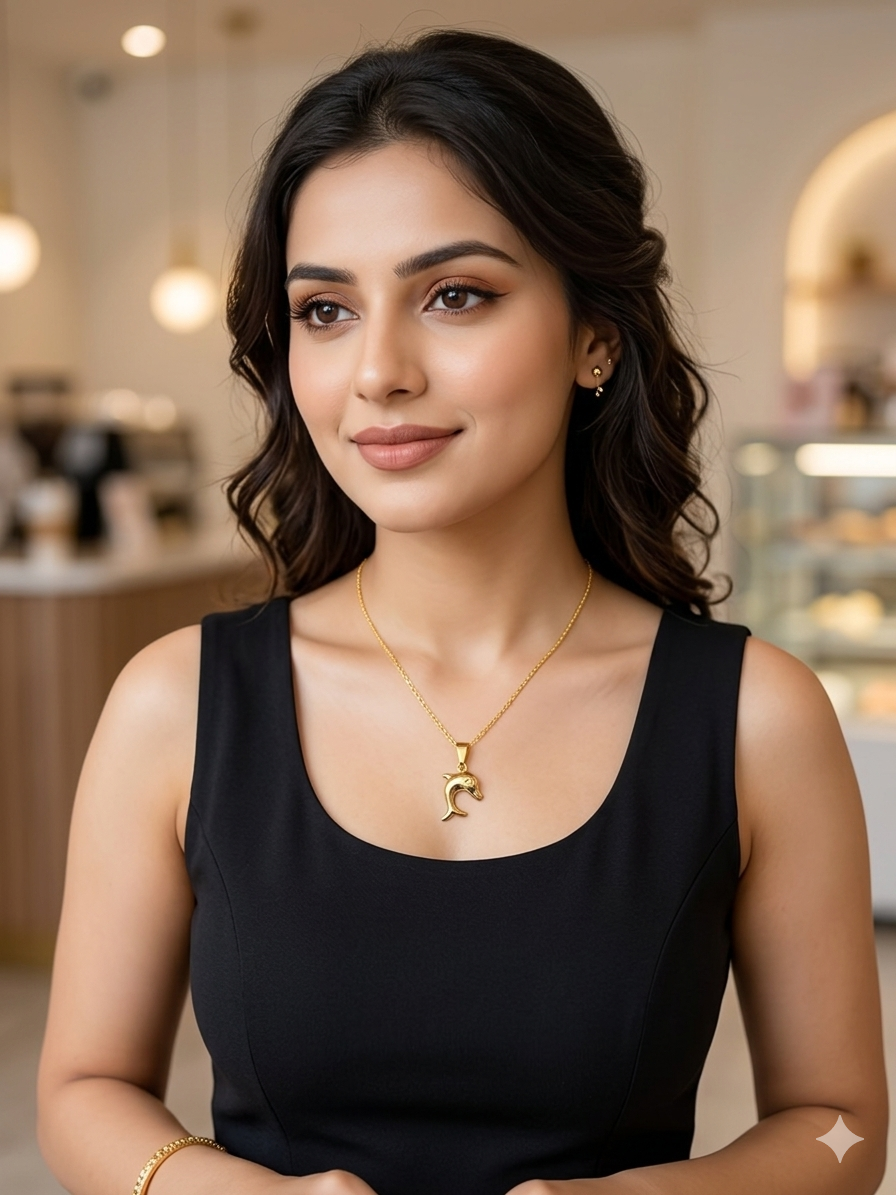 Golden Dolphin Pendant Necklace – Playful & Elegant Charm