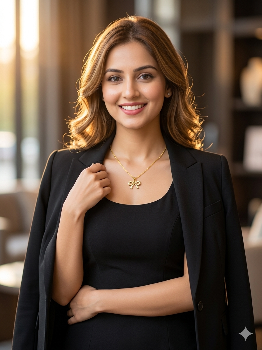 Gold Bow Pendant Necklace – Chic Feminine Elegance
