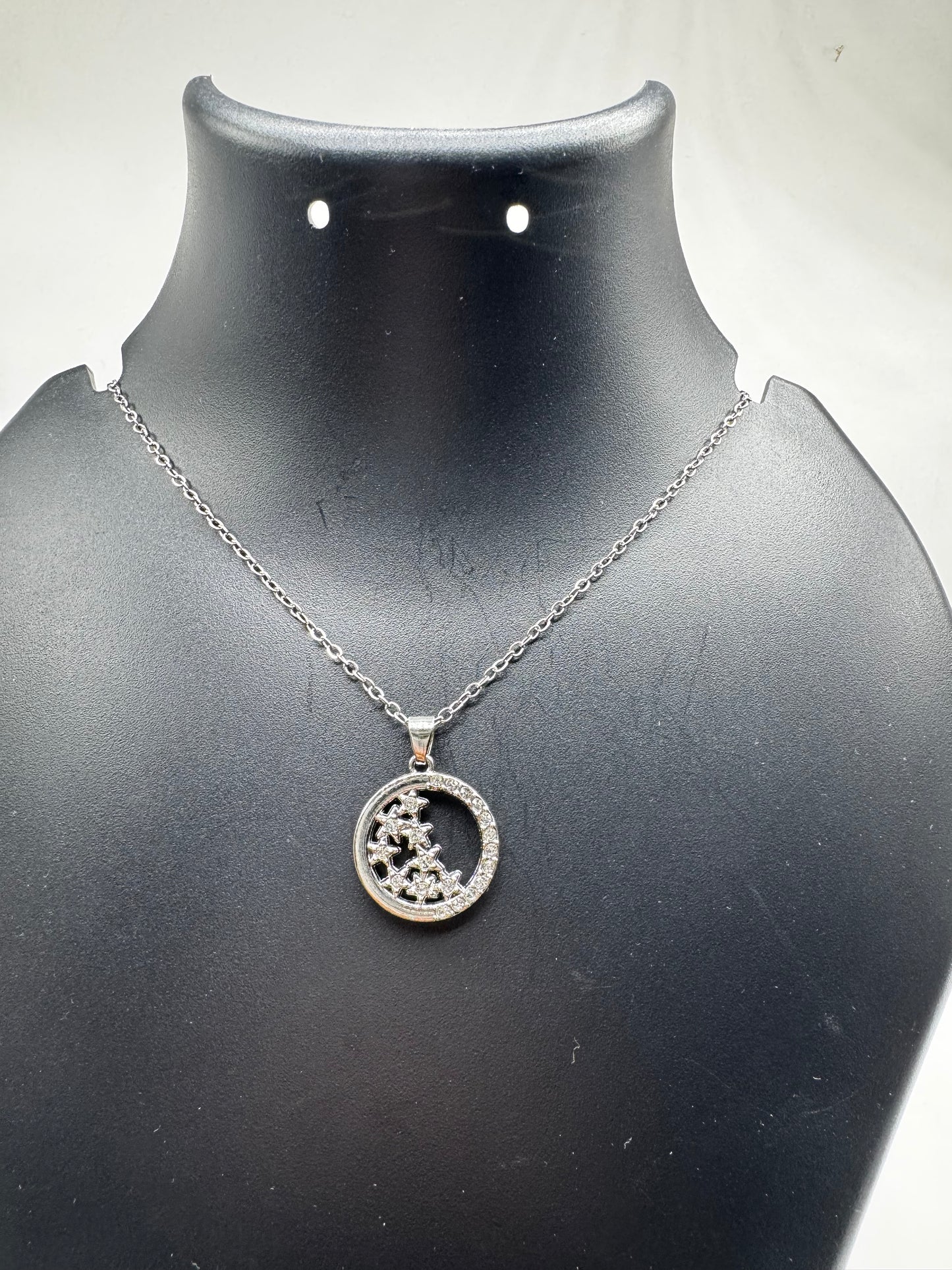 Celestial Moonlight Halo Pendant Necklace