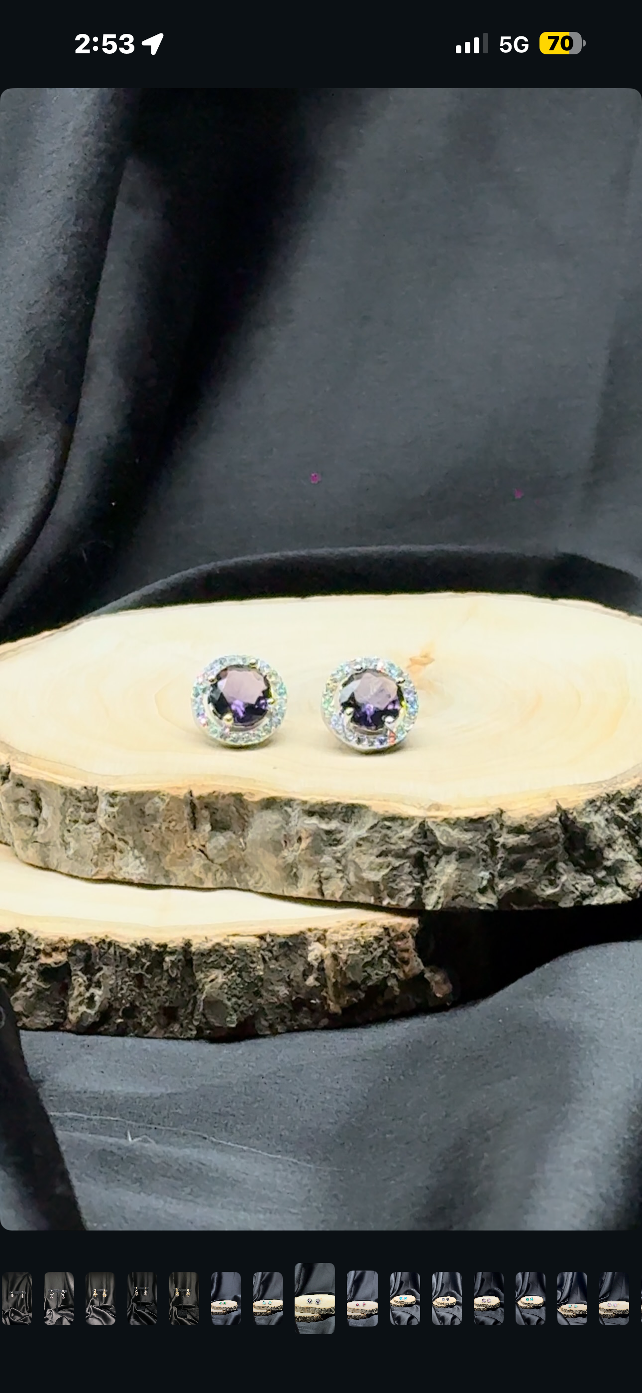 Royal Amethyst Halo Stud Earrings