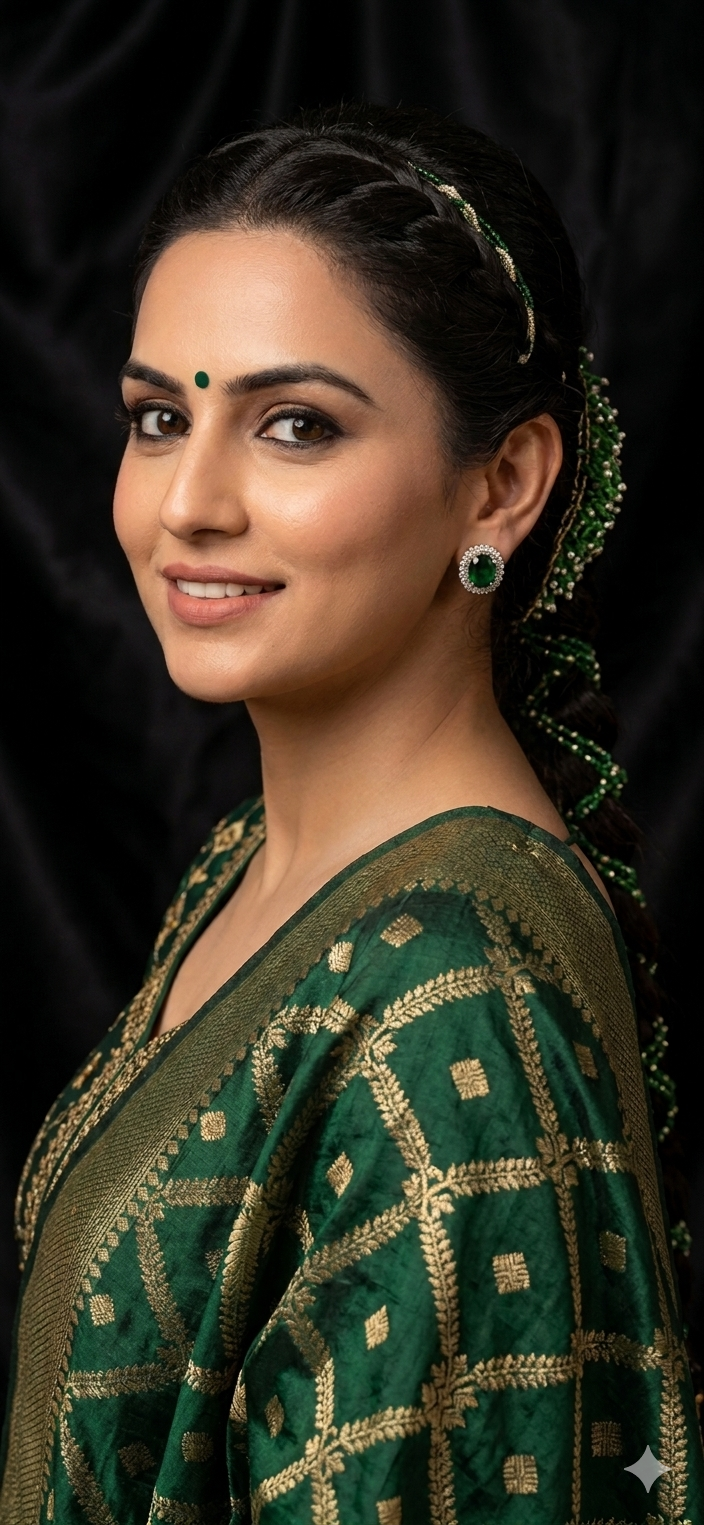 Emerald Halo Classic Stud Earrings