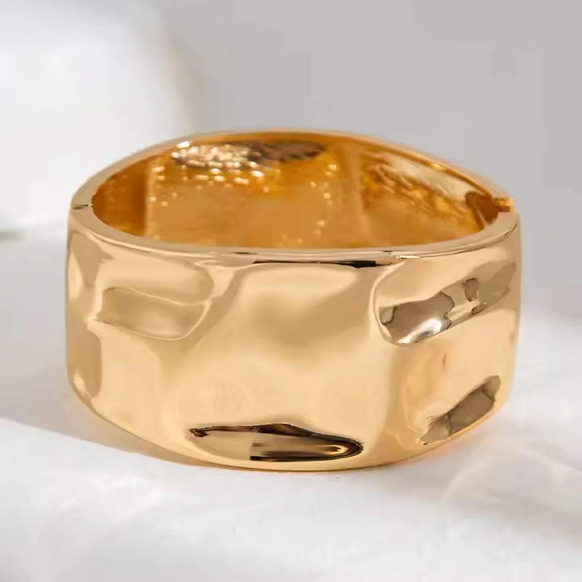Gold Textured Statement bracelet – Bold Minimal Luxury