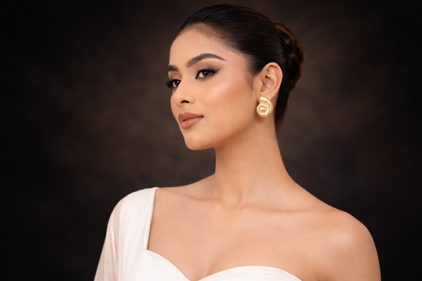 Golden Spiral Statement Earrings