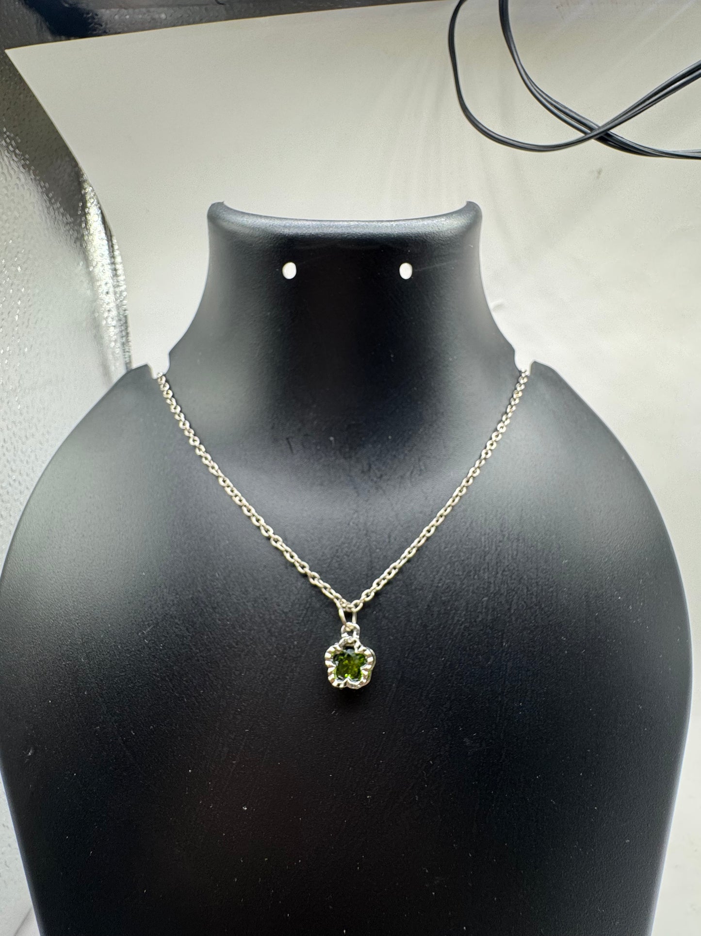 Emerald Blossom Crystal Necklace