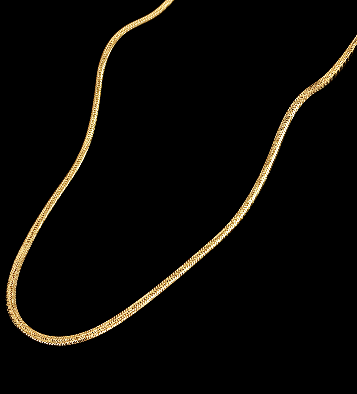 Classic Glossy Gold Snake Chain Necklace for Women