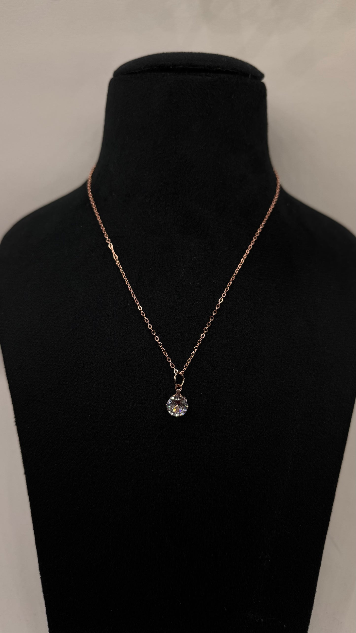 Crystal Bloom Round Pendant Necklace