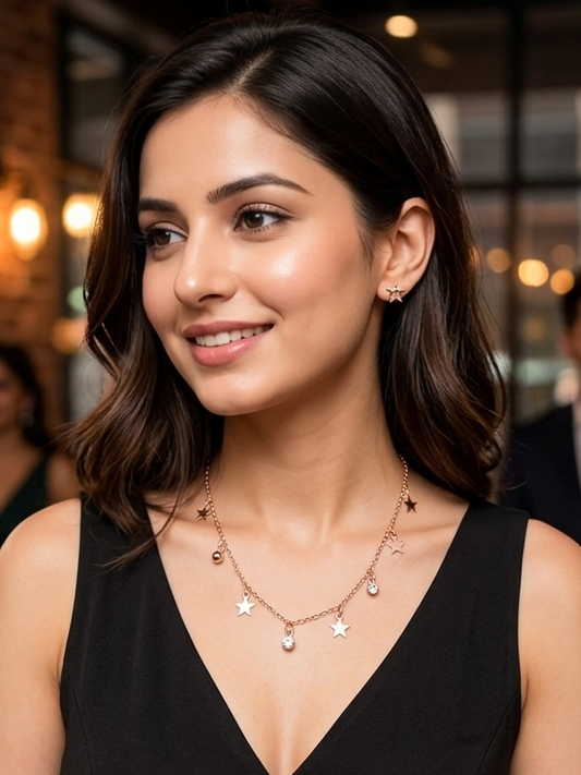 Gold Star Charm Necklace – Dainty Celestial Layered Style