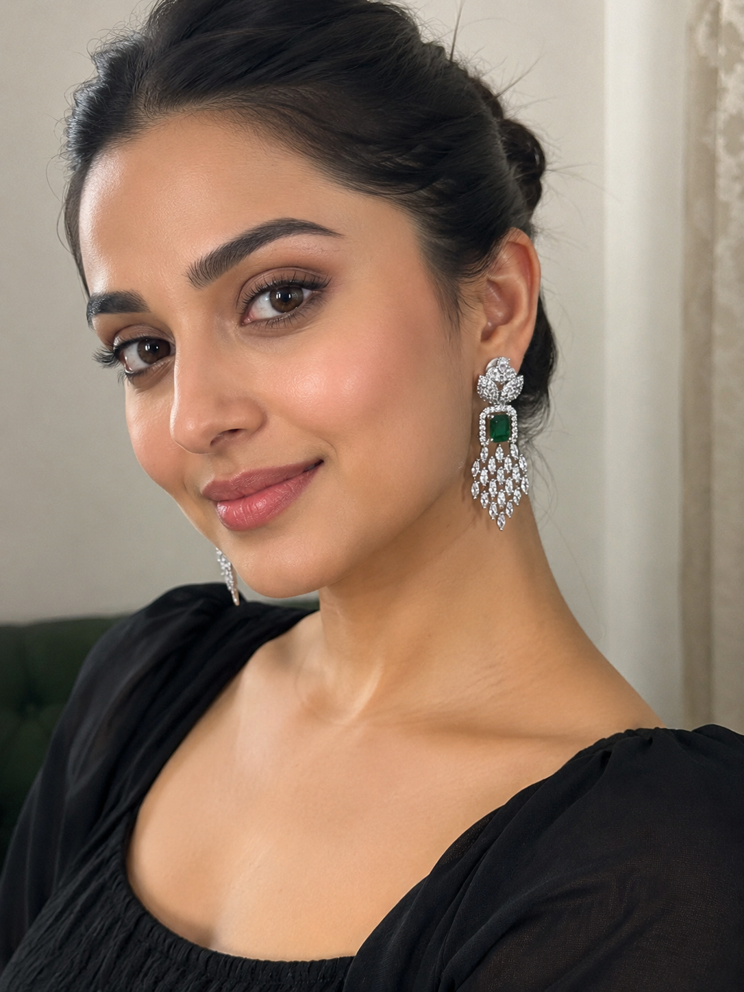 Emerald Royale Crystal Chandelier Earrings