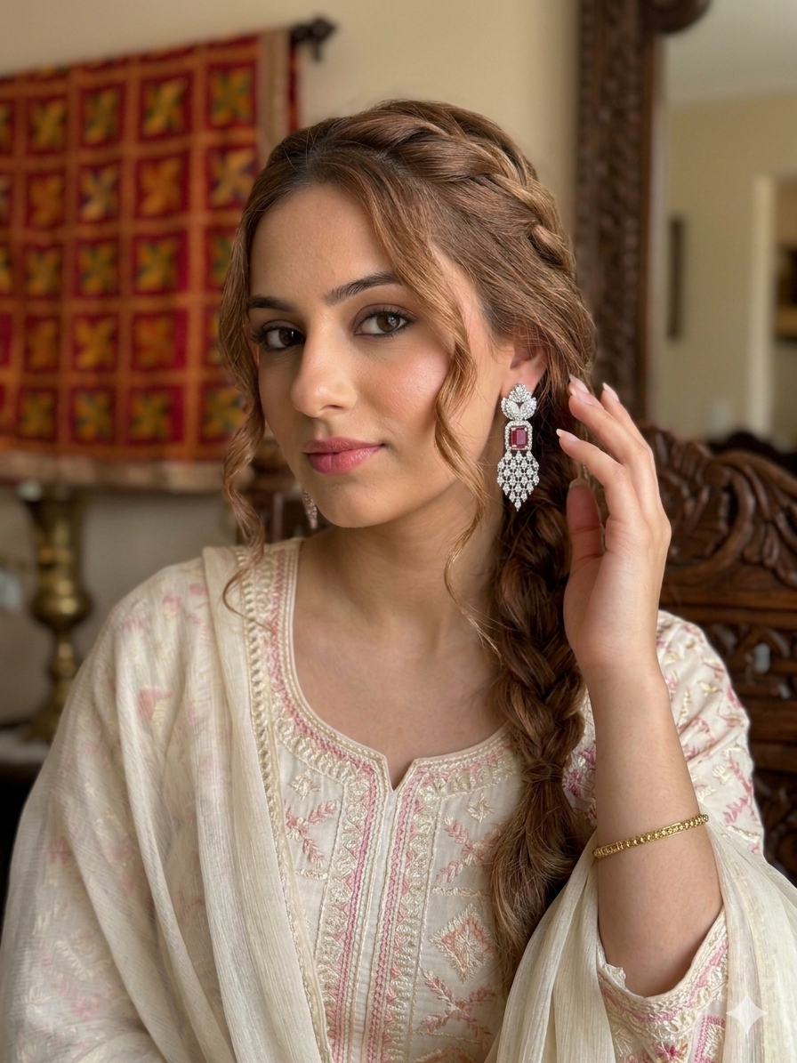 Royal Ruby Diamond Chandelier Earrings