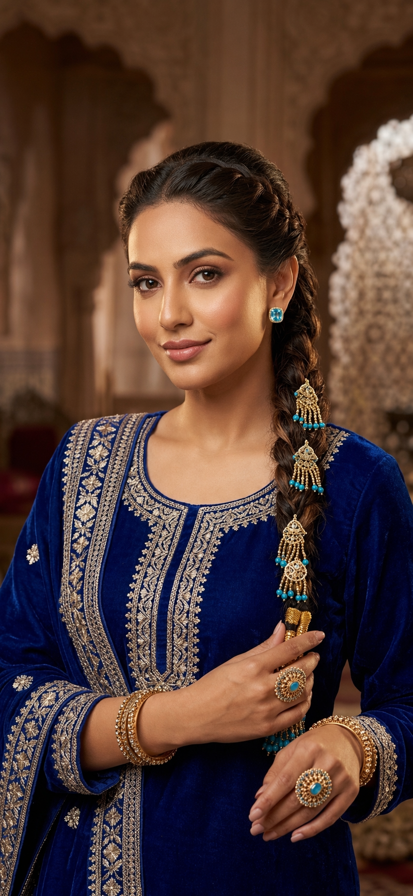 Royal Blue Crystal Stud Earrings
