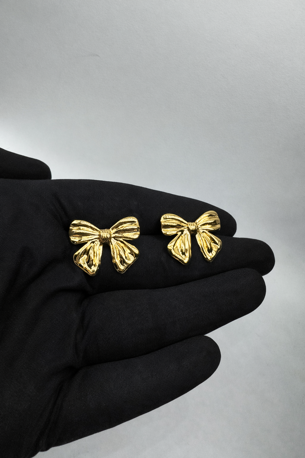 Golden Bow Stud Earrings – Elegant Minimal Charm