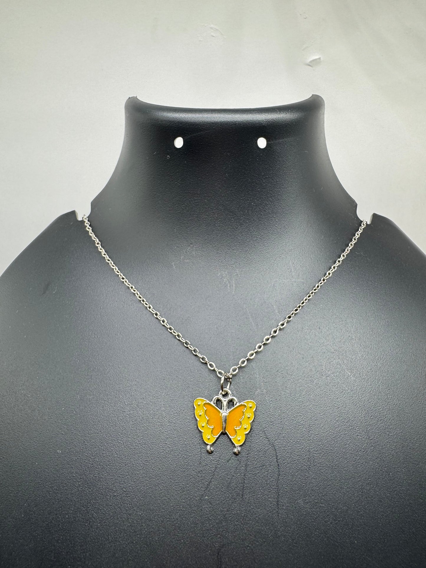 Sunset Glow Butterfly Pendant Necklace