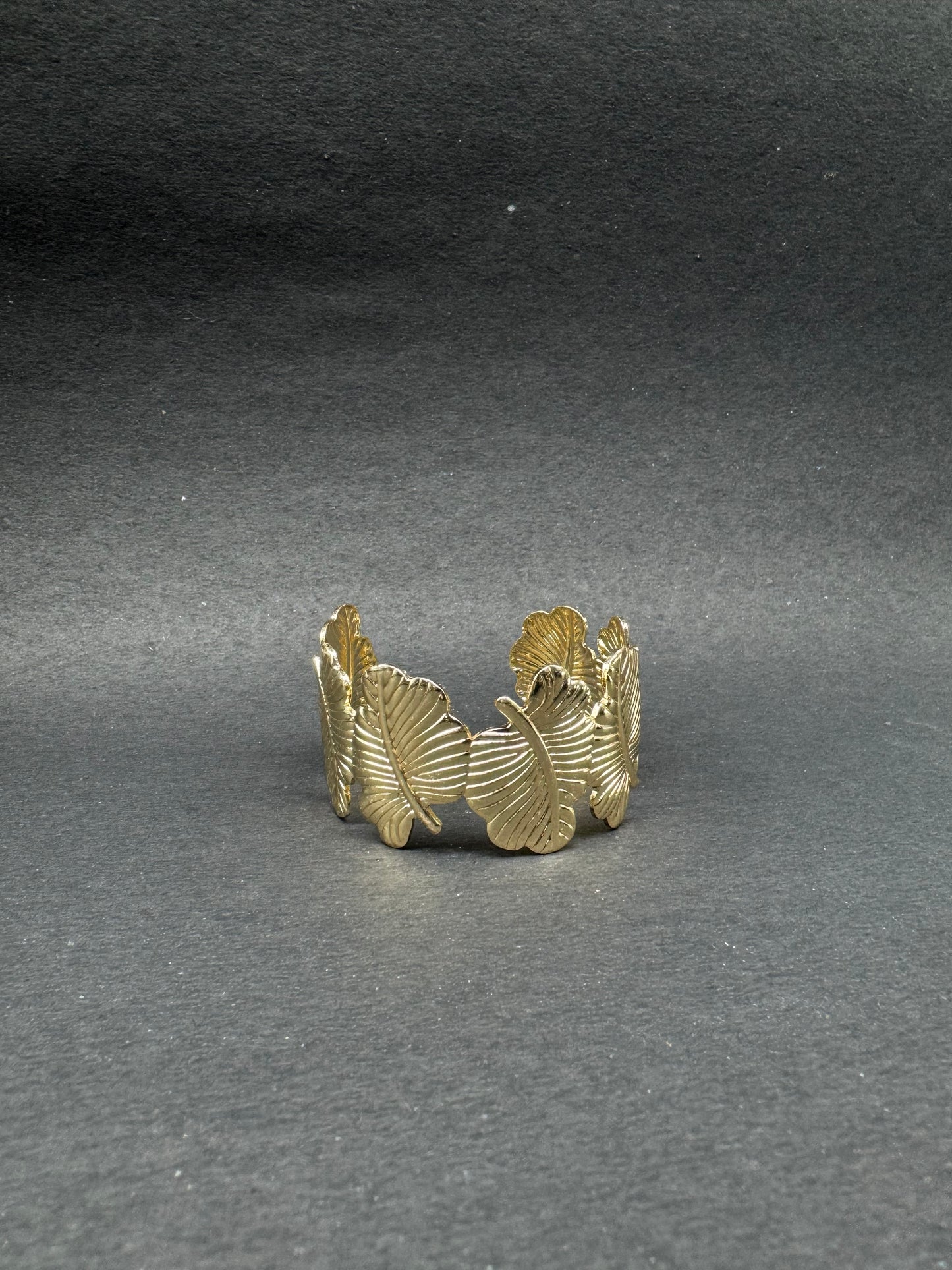 Elegant Gold Leaf Cuff Bracelet for Women – Designer Statement Bracelet