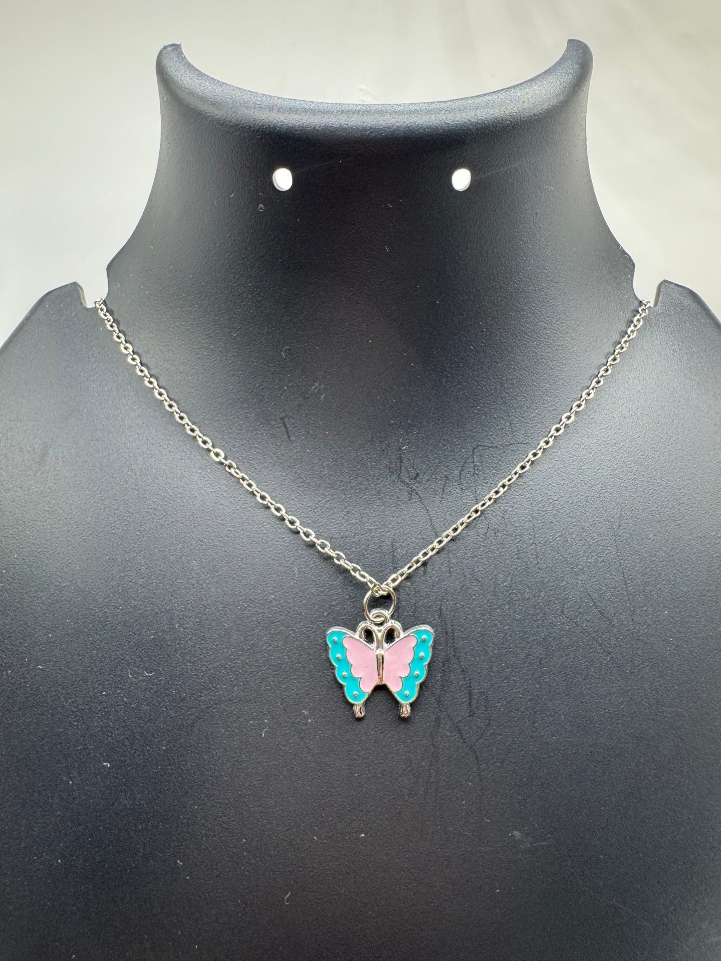Pastel Flutter Butterfly Pendant Necklace