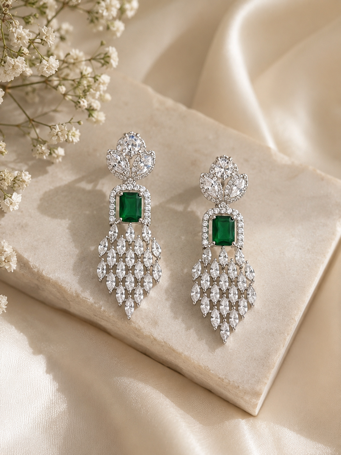 Emerald Royale Crystal Chandelier Earrings