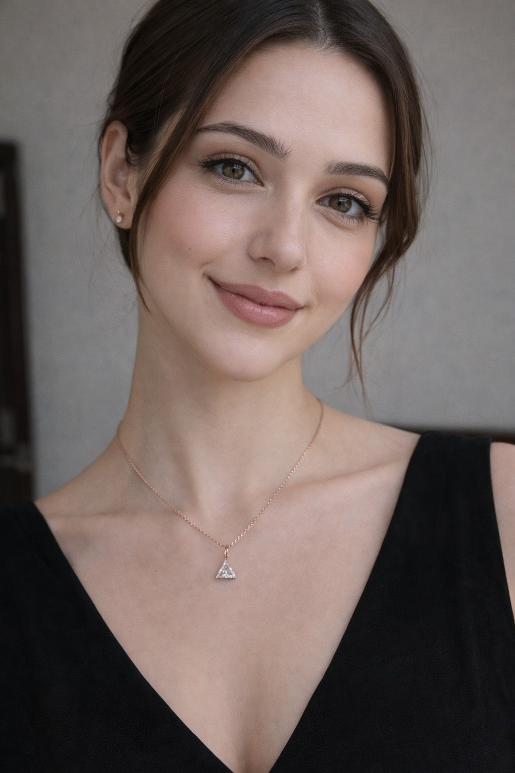 Minimalist Triangle Spark Pendant Necklace