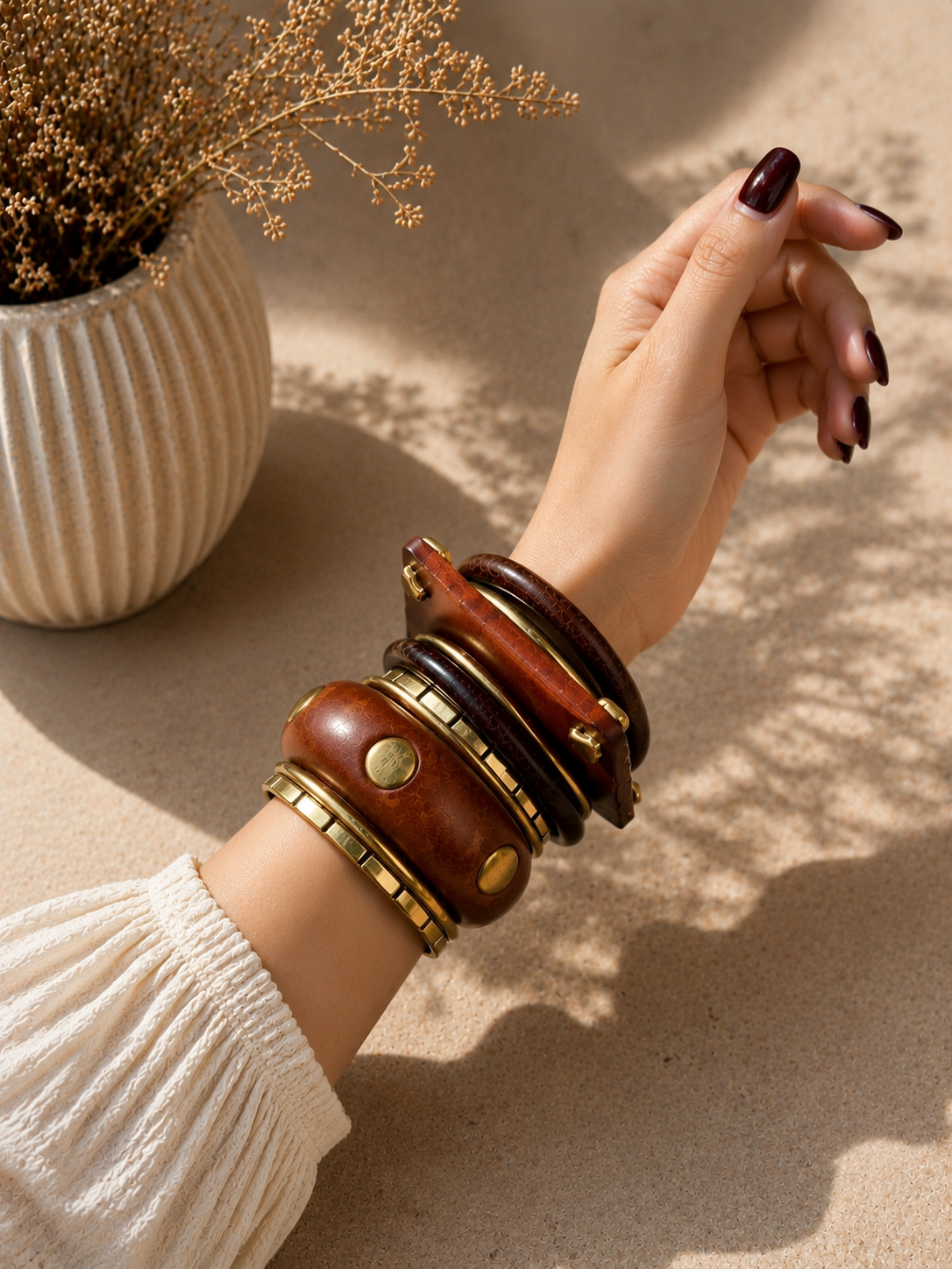 Boho Luxe Statement Bangle Stack