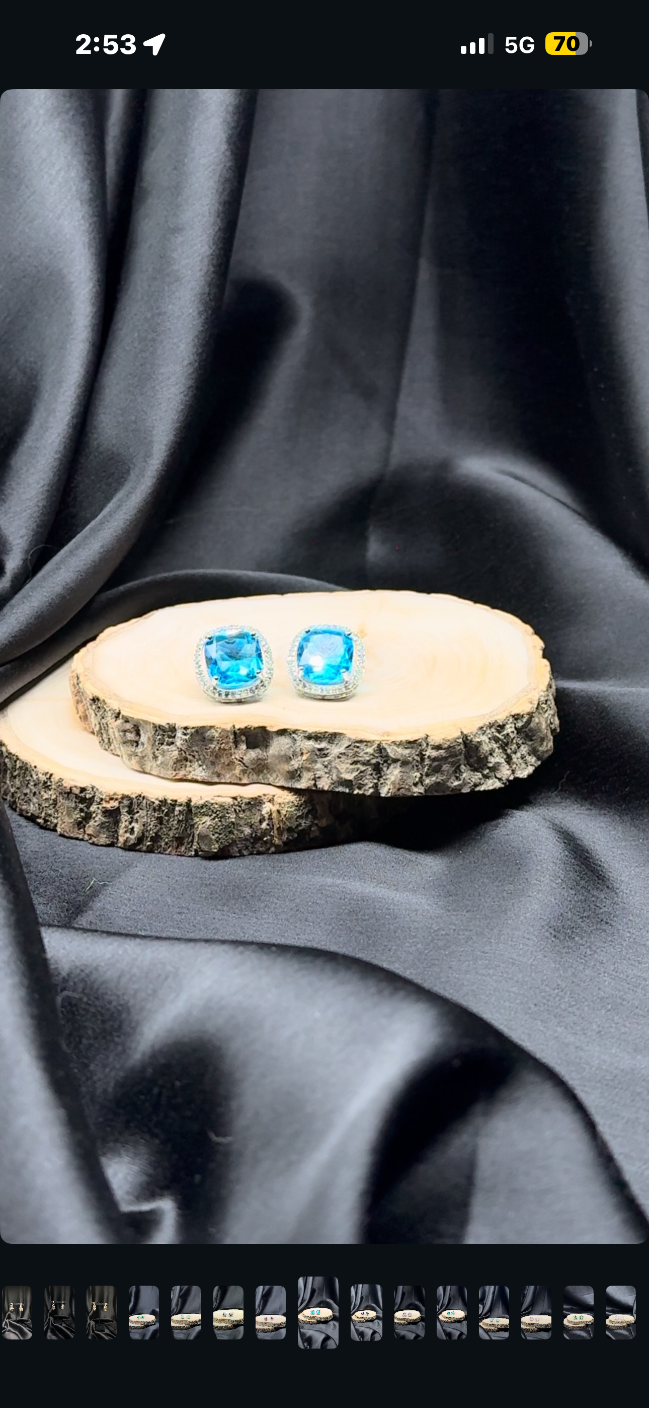 Royal Blue Crystal Stud Earrings