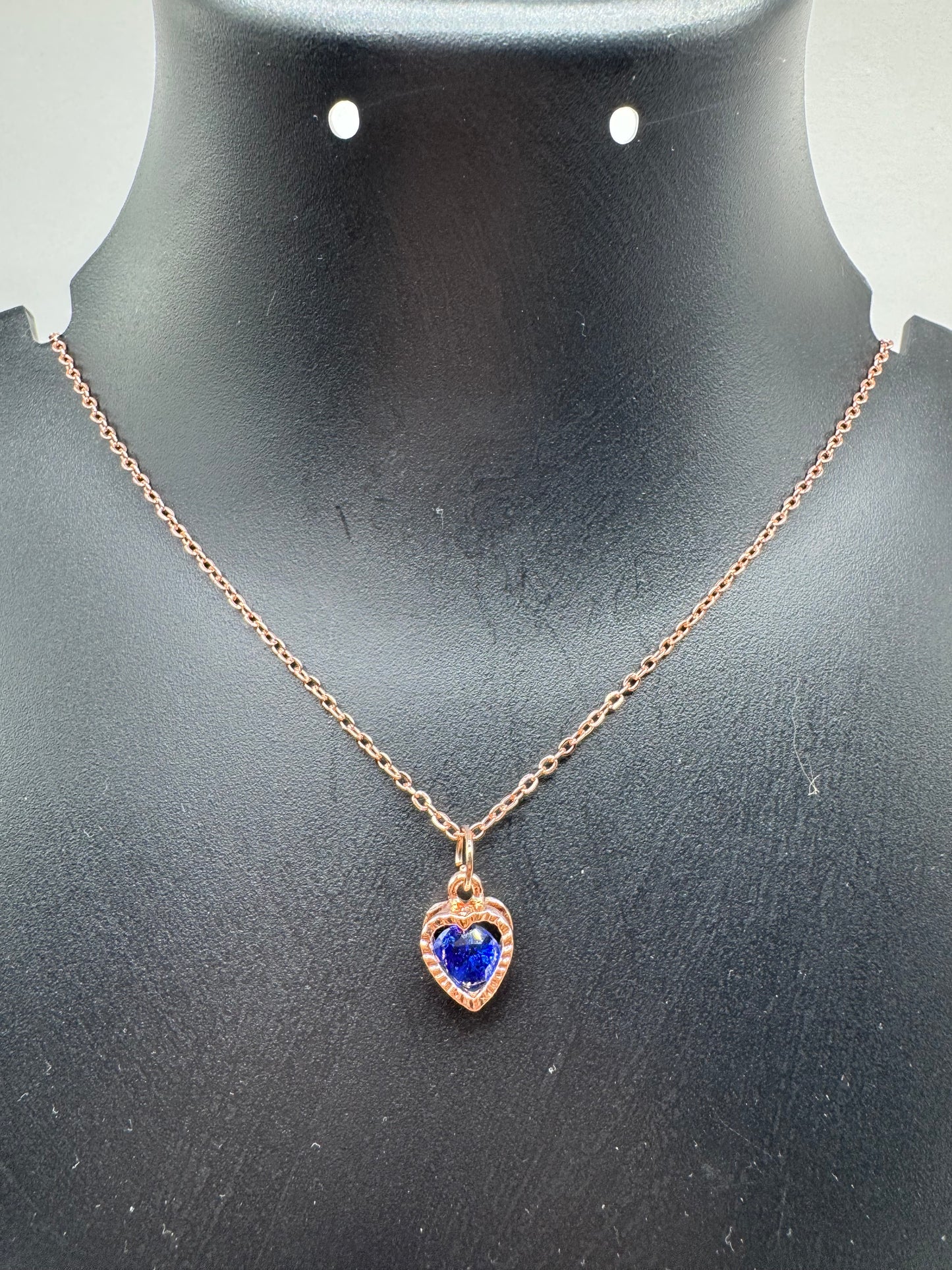Royal Blue Heart Pendant Necklace