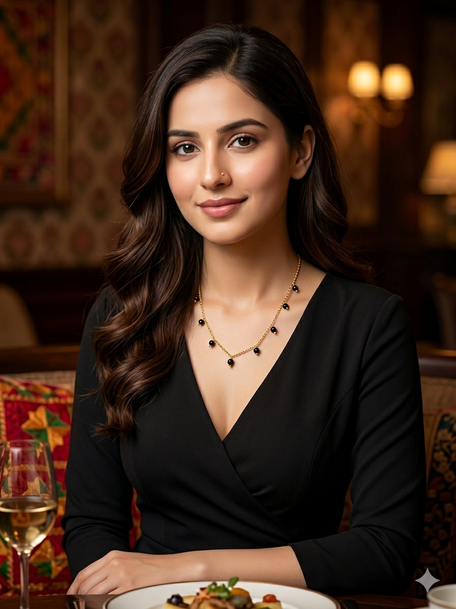 Minimal Black Bead Gold Necklace – Subtle Everyday Elegance