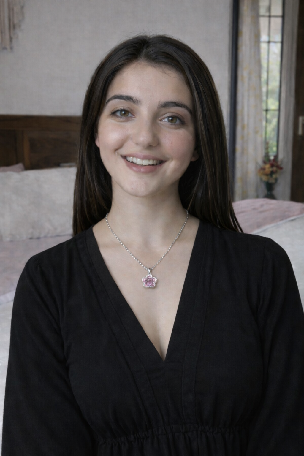 Blossom Pink Crystal Flower Necklace