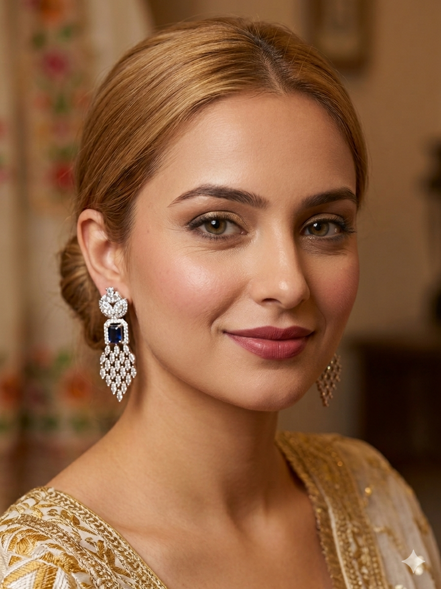 Royal Sapphire Diamond Chandelier Earrings