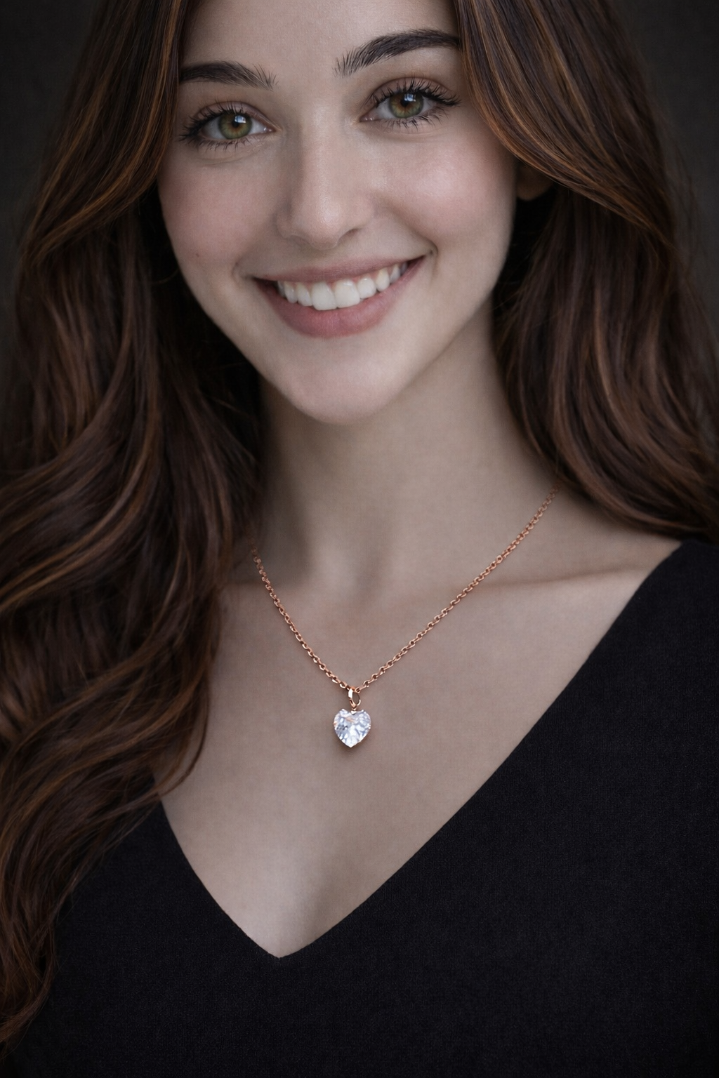 Crystal heart pendant necklace