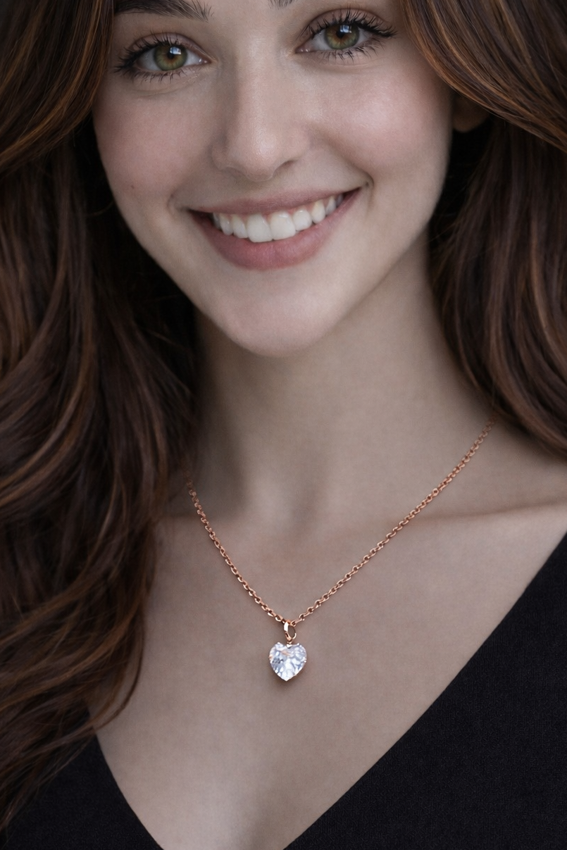 Crystal heart pendant necklace