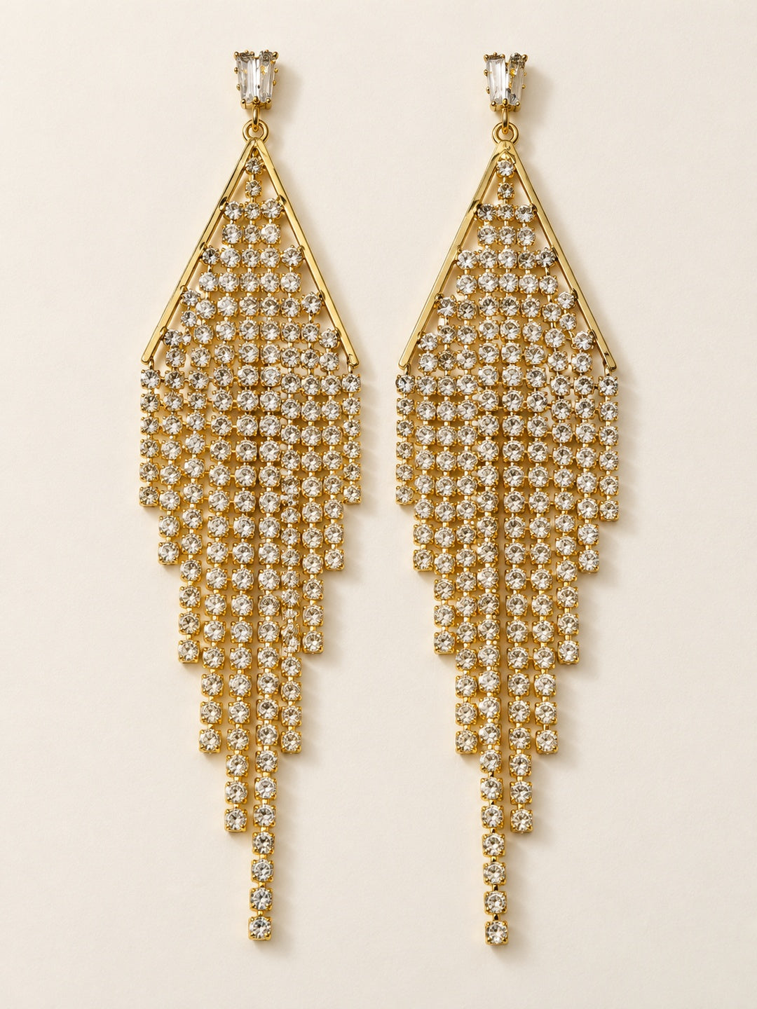 ELVION Gold-Tone Triangle Fringe Earrings — Product on white