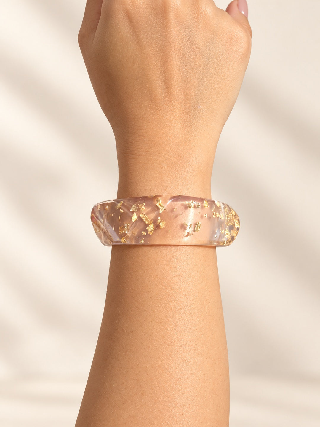 ELVION Pink Gold-Flecked Bangle — Close-up detail