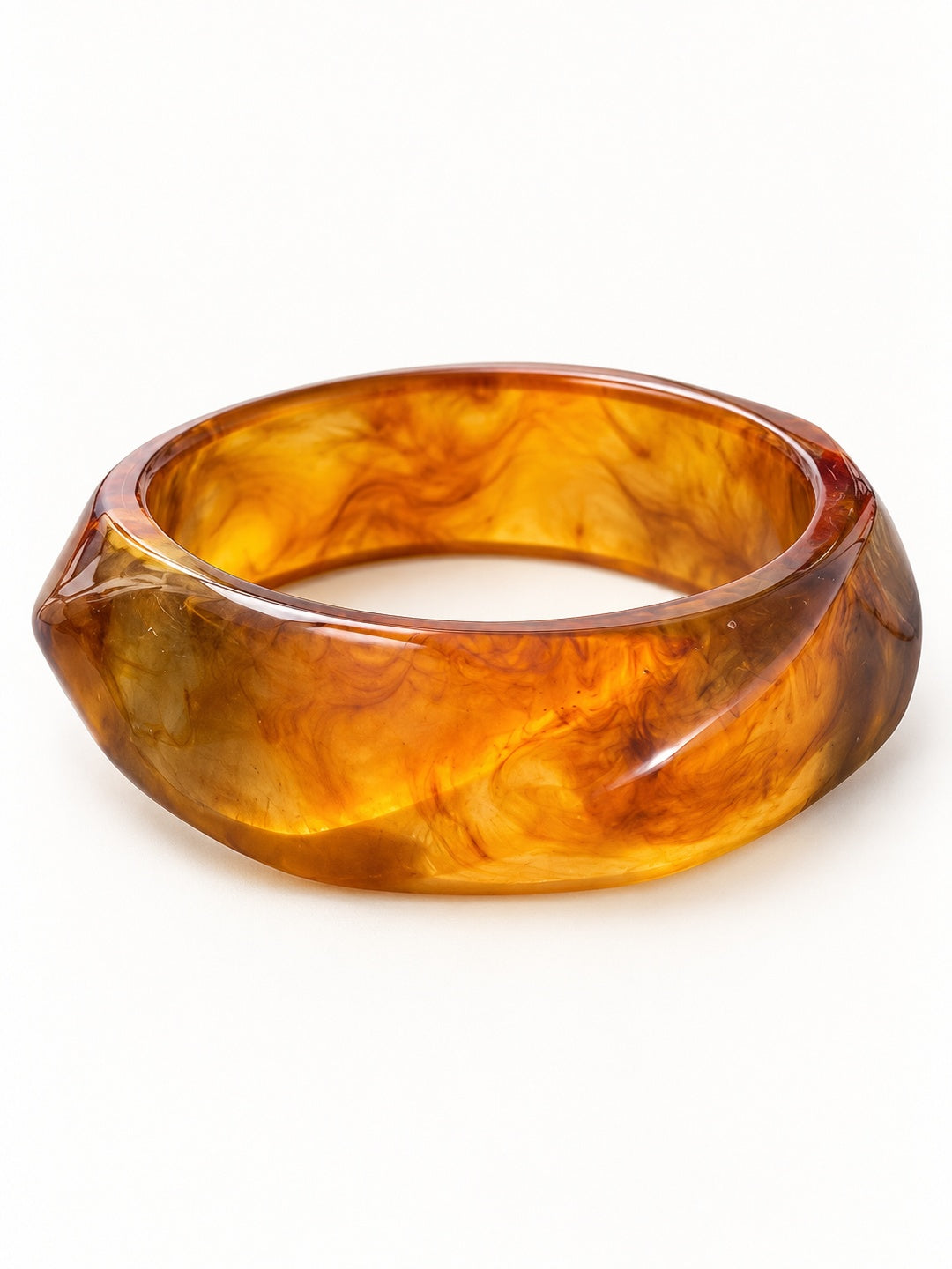 ELVION Amber Marbled Bangle — Product on white