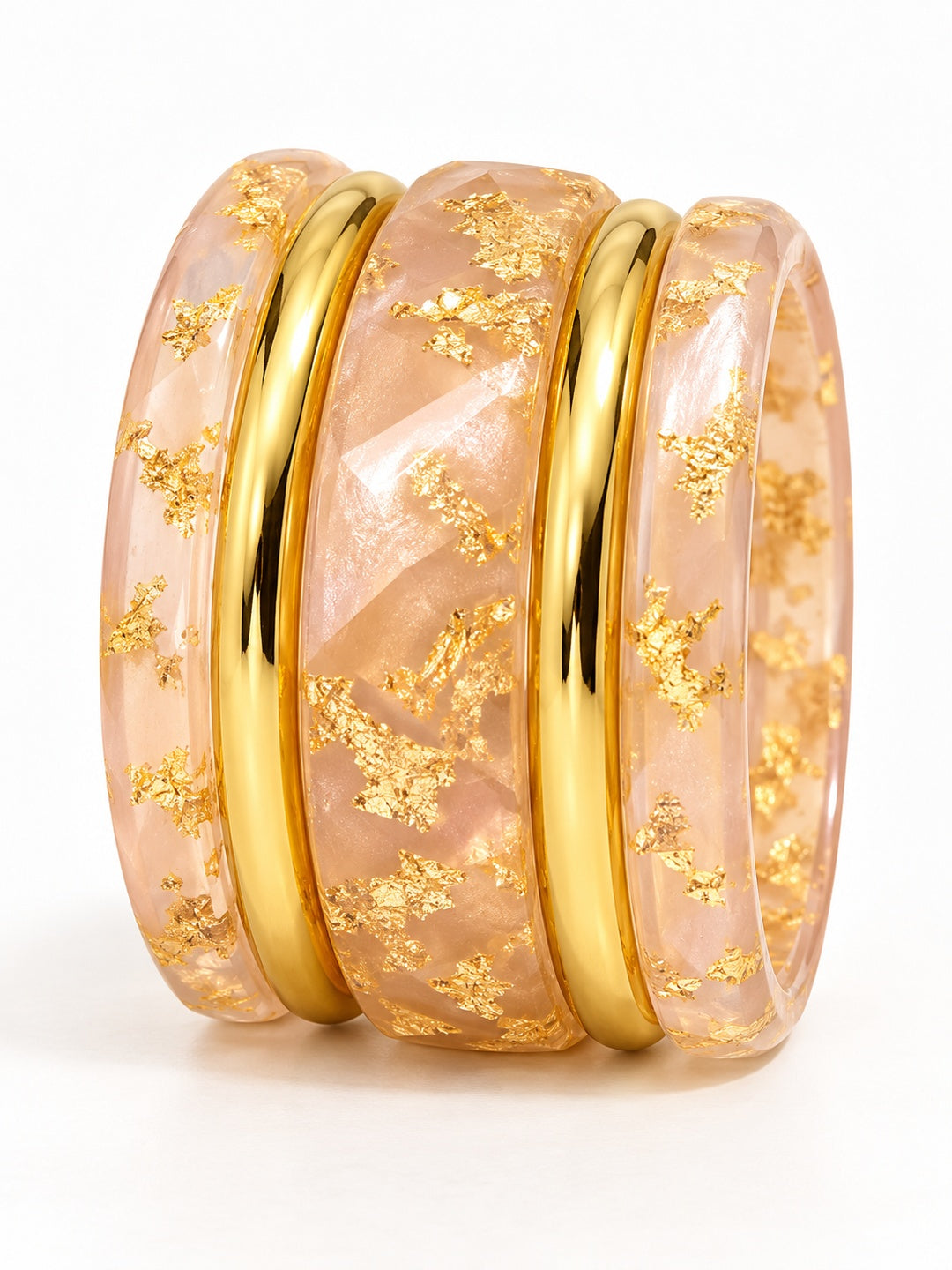 ELVION Pink Gold-Tone Bangle Set — Product on white