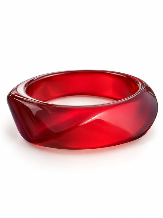 ELVION Red Faceted Bangle — Product on white