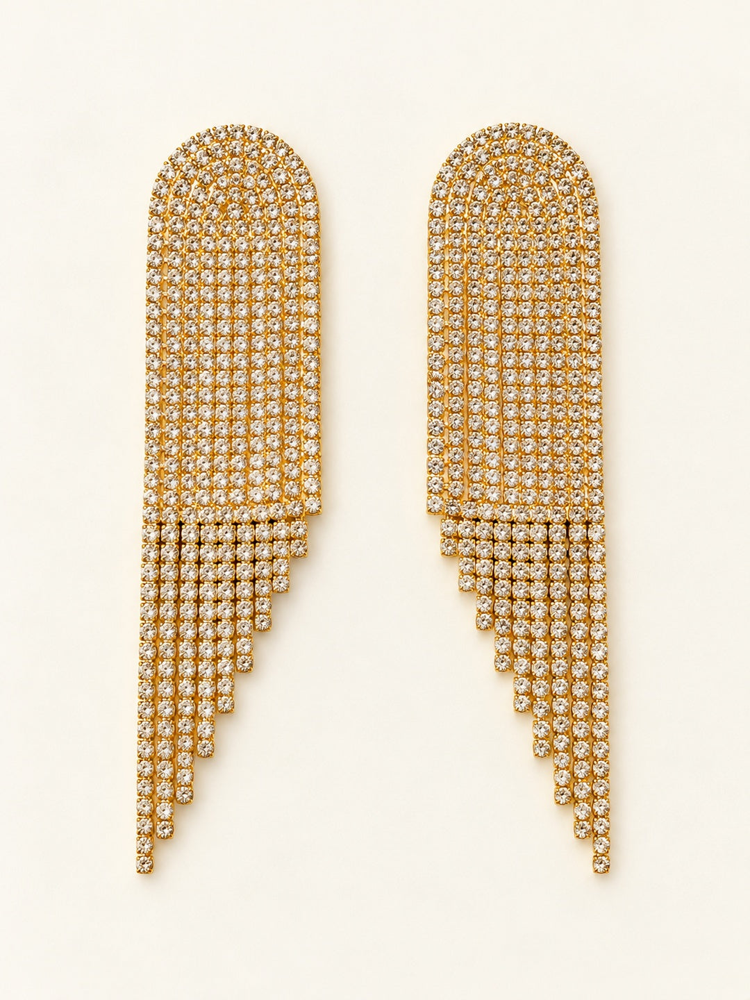 ELVION Gold Arched Fringe Earrings — Product on white