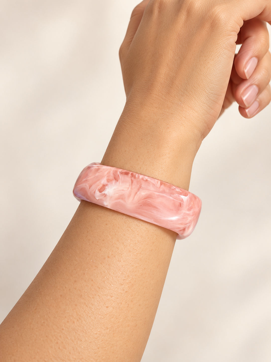 ELVION Pink Marbled Bangle — Close-up detail