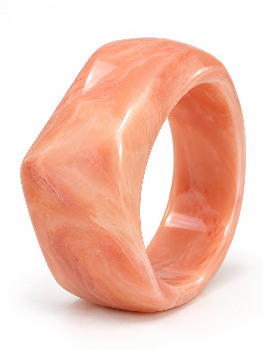 ELVION Peach Marbled Bangle — Product on white