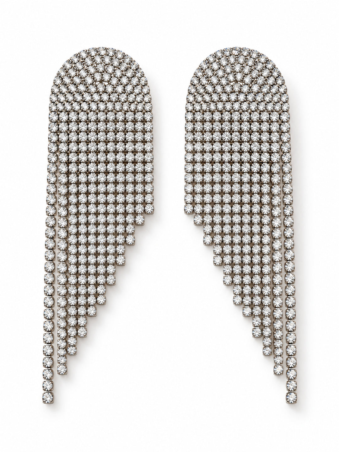ELVION Silver Arch Fringe Earrings — Product on white